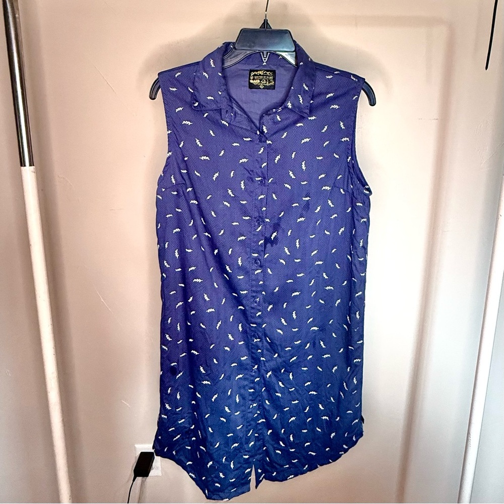 United By Blue Navy  Feather Patterned Shirt